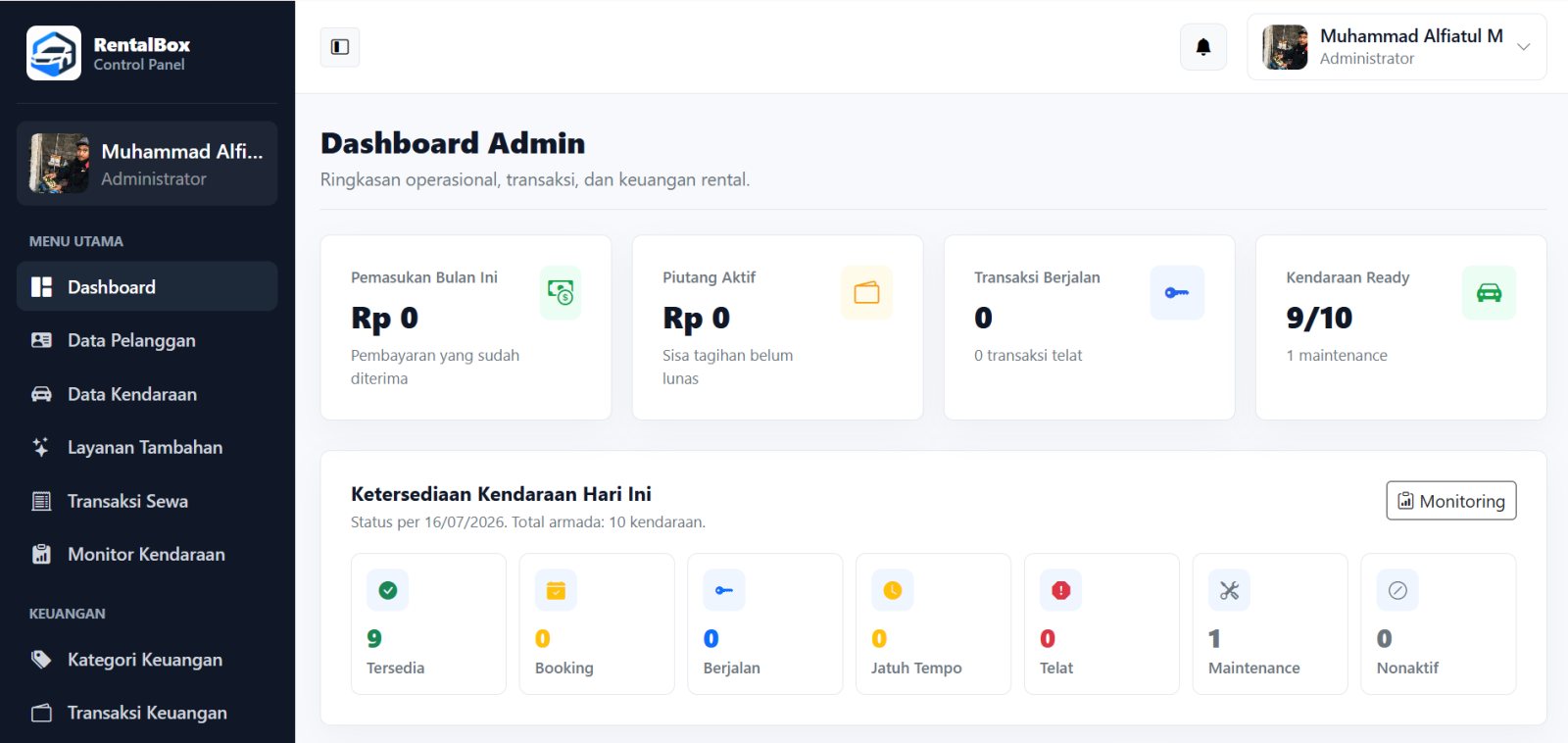 RentalBox - Sistem Manajemen Rental Kendaraan